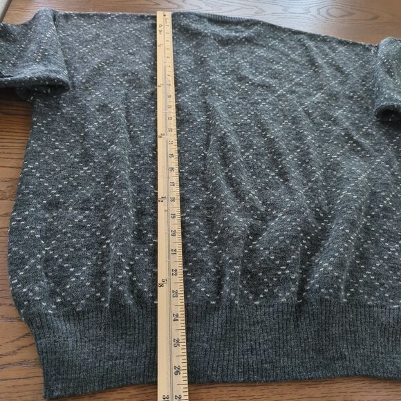 Vintage John Ashford Gray Patterned Knit long sleeve Sweater Acrylic Wool sz XL - Picture 12 of 13